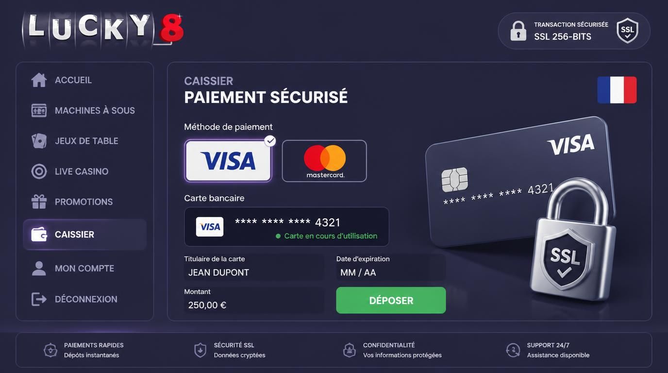 Une carte bancaire Visa/Mastercard avec indicateurs de sécurité sur fond français