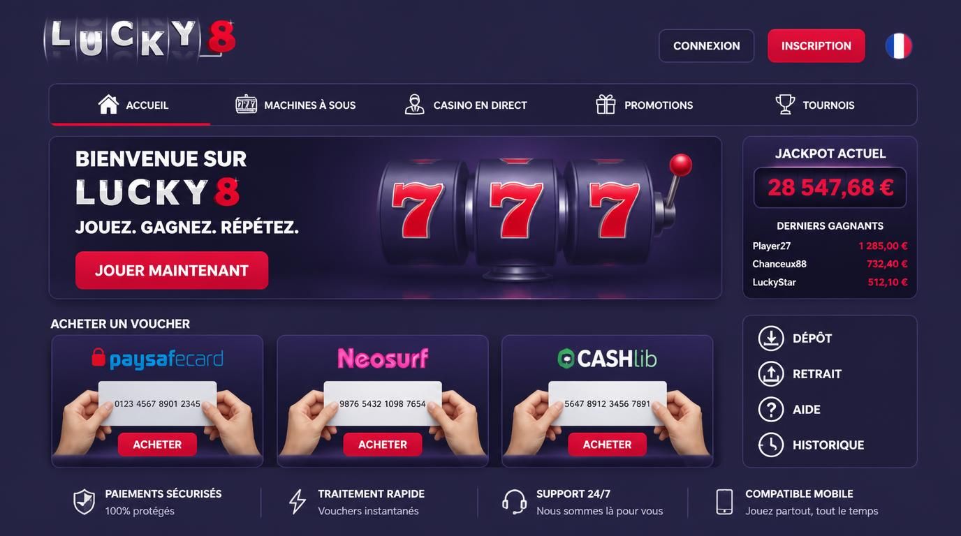 Vouchers Paysafecard Neosurf Cashlib codes visibles