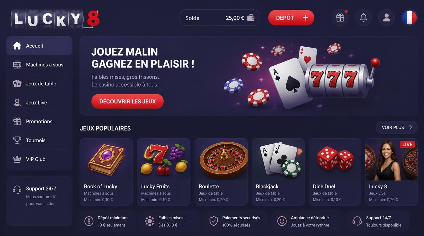 Jeux à petit budget: machines, live, retraits simples pour joueurs modérés